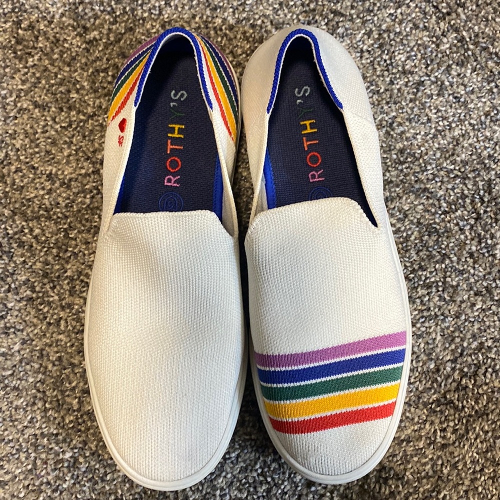 Rothy’s White Rainbow shoes size 8.5